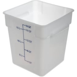 Contenedor Cuadrado de Polipropileno de 18 Quartos, Color Blanco THUNDER PLSFT018PP