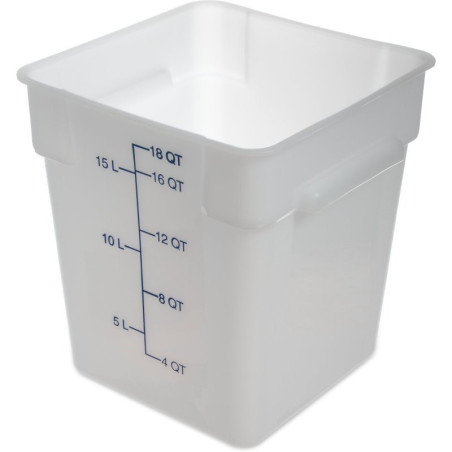 Contenedor Cuadrado de Polipropileno de 18 Quartos, Color Blanco THUNDER PLSFT018PP