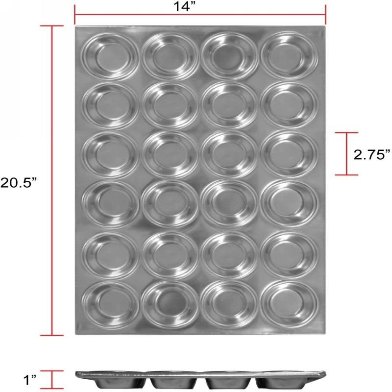 Molde para Cupcakes de Aluminio de 24 Cavidades. THUNDER ALKMP024