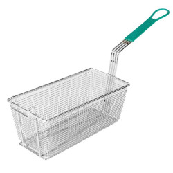 Canasta Freidora Rectangular de 13 x 6-5/8 x 5-1/8 Pulgadas, Mango Color Verde THUNDER SLFB004