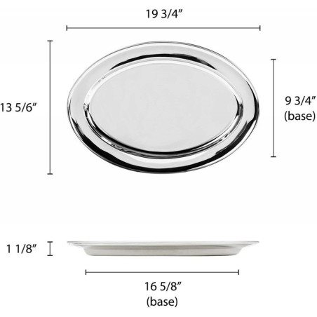 Platon Ovalado de Acero Inoxidable de 20 Pulgadas THUNDER SLOP020