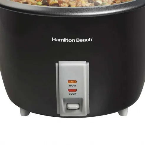 Olla Arrocera con Vaponera de 15 Tazas Negra HAMILTON BEACH 37550