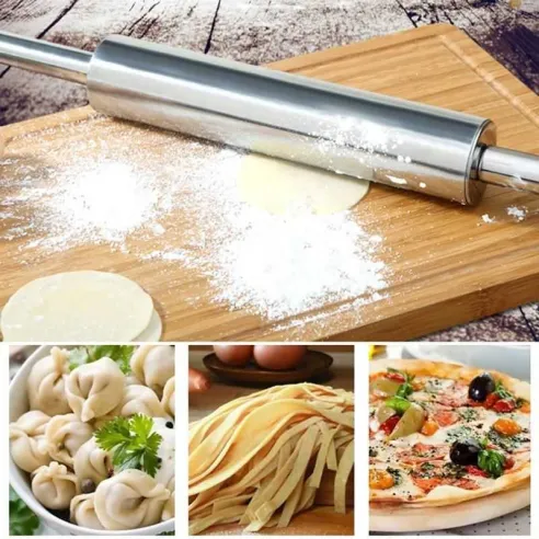 Rodillo de Cocina de Acero Inoxidable de 40 x 5 x 5 Centimetros MASTER CHEF 0760020