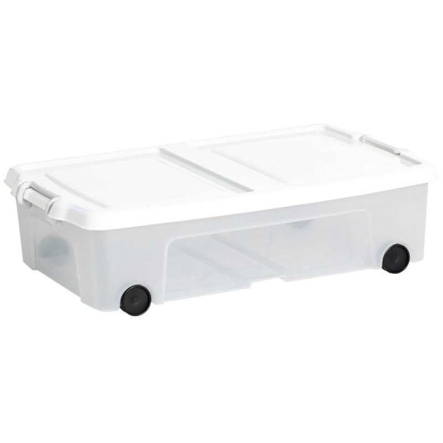 Caja Translucida para Almacenamiento con Ruedas de 35 Litros STRATA XW696-CLR/CLR-EX