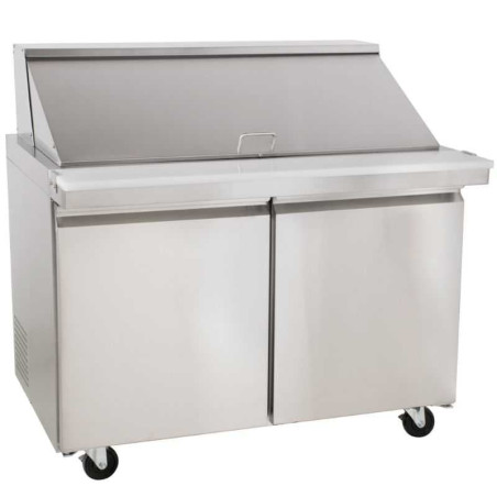 Mesa de Preparacion Mega Top con 2 Puertas de Acero Inoxidable 120 Centimetros U-STAR SCLM2-E-HC