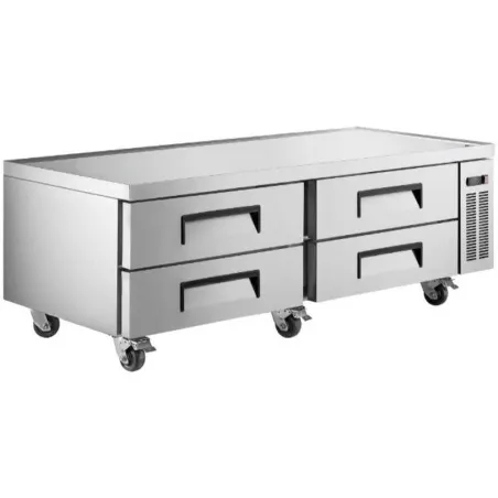 Base Refrigerada 4 Gavetas de Acero Inoxidable 184 Centimetros U-STAR CB72-HC