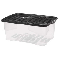 Caja Translucida para Almacenamiento de Multiusos de 42 Litros STRATA XW202-CLR/BLK-EX