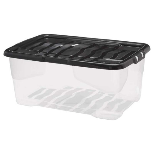 Caja Translucida para Almacenamiento de Multiusos de 42 Litros STRATA XW202-CLR/BLK-EX
