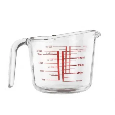 Taza para Medir de Vidrio Graduado de 500 Mililitros MASTER CHEF B21011505-G