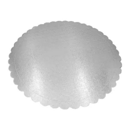 Base de Carton Redondo Ondulado de 14 Pulgadas, Color Plateado MASTER CHEF 0760623