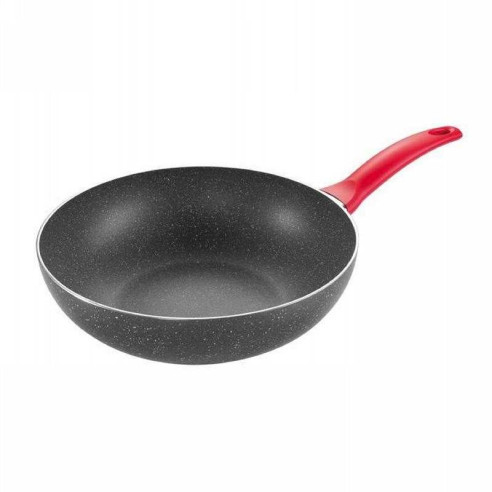 Wok Antiadherente Manico Rosso de 28 Centimetros TESCOMA 597858
