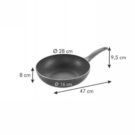 Wok Antiadherente Manico Rosso de 28 Centimetros TESCOMA 597858