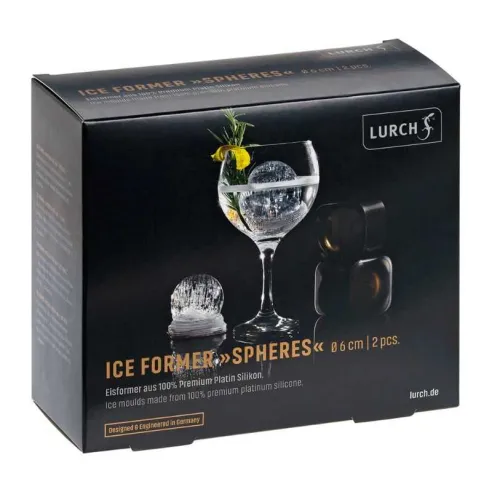 Bandeja de Hielo de Silicon de Forma de Bola de 6 Centimetros de Color Negro, Set de 2 Unidades LURCH 00240730
