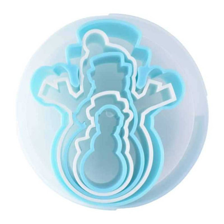 Cortador para Galletas Plastico de Muneco de Nieve, Set de 5 Unidades R Y M 1767