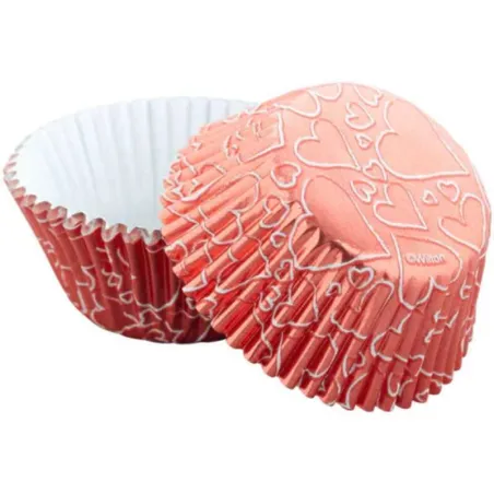 Capsulas para Cupcakes Standart de Corazones de 24 Unidades wilton 415-0-0445
