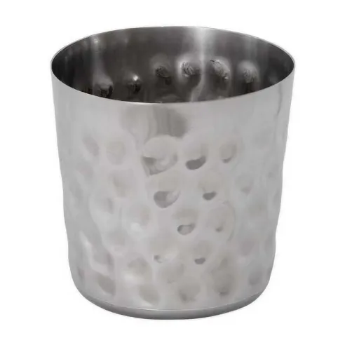 Recipiente de Acabado Martillado de Acero Inoxidable de Papas Fritas de 4-1/8 Pulgadas KING METAL FFMS60